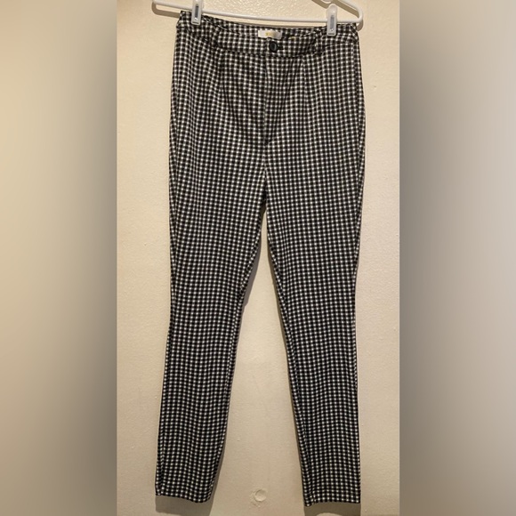 Maeve Anthropologie Gingham Plaid Black White Pants Leggings - Picture 3 of 5